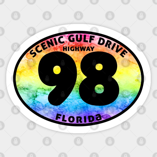 Scenic Gulf Drive Highway 98 Destin Beach Florida Palms Panhandle Emerald Coast Sticker by TravelTime